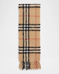 Men's Check Cashmere Bouclé Scarf