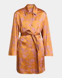 Ramblas Floral Jacquard Belted Coat
