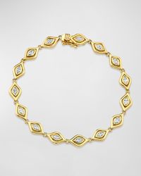 14K Yellow Gold Marquis Diamond Evil Eye Eternity Bracelet