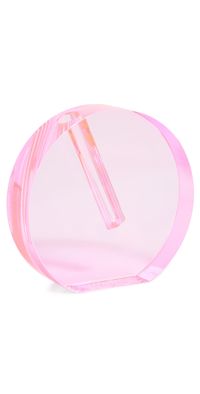Tizo Design Large Crystal Round Flat Glass Vase Pink One Size
