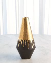 Gold Drip 13" Vase