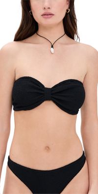 Hunza G Jean Bikini Top Black One Size