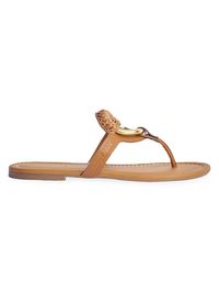 Women's Hana Flat Leather Sandals - Rust Copper - Size 5