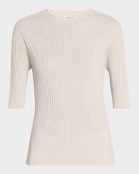 Rib Knit 3/4 Sleeve Sweater