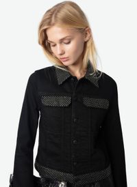 Zadig&voltaire - Blouson à strass en coton - Taille XL - Noir