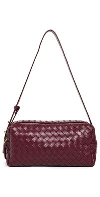 Elleme Trousse Woven Leather Shoulder Bag Burgundy One Size