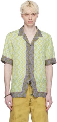 Dries Van Noten Green Graphic Shirt