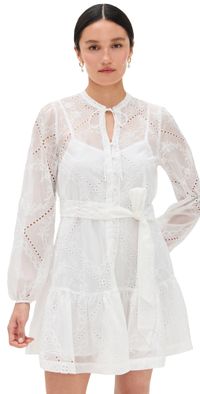 Hill House Home The Yara Mini Dress White/Patchwork Organza XL