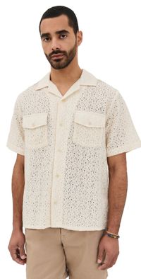 Corridor Floral Lace Camp Shirt Natural L
