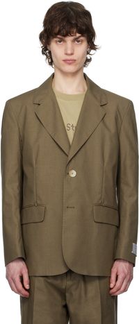 RANRA Khaki Writer Gabardine Tailored Blazer