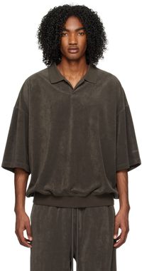 Fear of God ESSENTIALS Gray Single-Button Polo