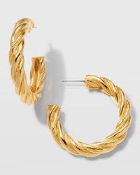 Twisted Gold Hoop Earrings