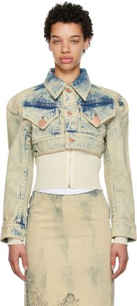 VAQUERA Blue Cropped Denim Jacket