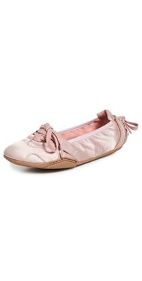 Acne Studios Lace Up Satin Flats Powder Pink 36