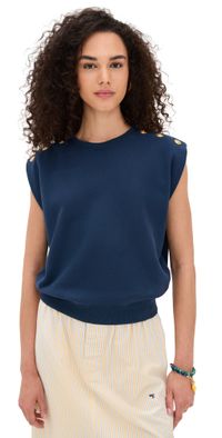 Clare V. Le Vest Navy w/Gold Anchor Button XS
