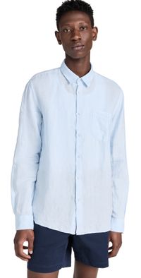 Vilebrequin Caroubis Linen Shirt Bleu Ciel XXL
