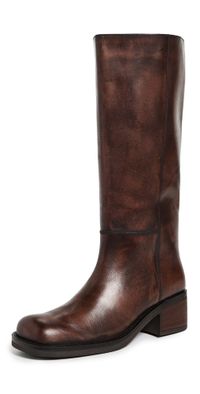Free People Dana Distressed Pull On Boots Cognac 9.5