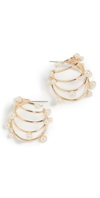 Tory Burch Pearl Multi Hoop Earrings Tory Gold/Pearl One Size