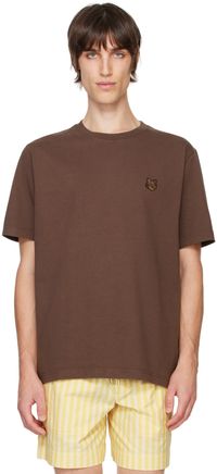 Maison Kitsuné Brown Bold Fox Head Patch Comfort T-shirt