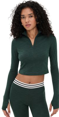 Splits59 Stevie Active Rib Half Zip Heather Military L