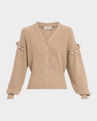 Zelia Knit Faux-Pearl Cardigan