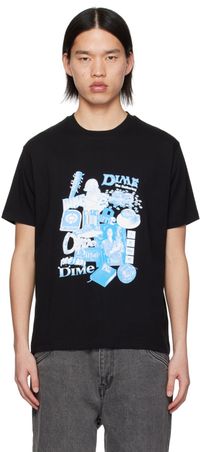 Dime T-shirt noir à image à logo