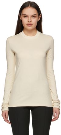 Off-White Beige Diag Long Sleeve T-Shirt