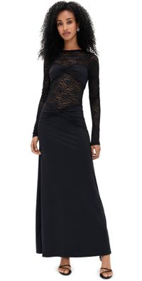 Runaway the Label Larna Sleeved Maxi Dress Black L