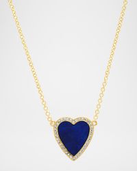 Mini Inlay Heart Necklace with Diamonds
