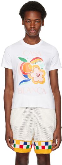 Casablanca T-shirt 'Le pouvoir des fleurs' blanc