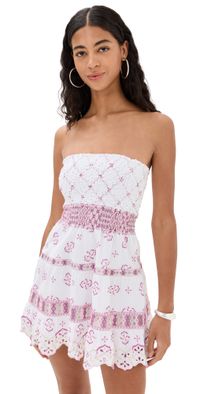 Temptation Positano Olona Embroidered Short Dress White XL