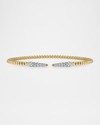 14K Yellow Gold Bujukan Diamond Spikes Split Bangle