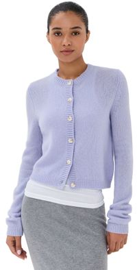 LISA YANG Felicia Cashmere Cardigan Soft Lavender 1