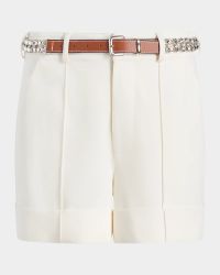 Ester Cuffed Shorts with Rhinestone Belt