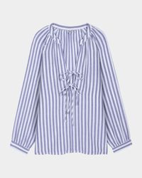 Brielle Striped Tie-Front Blouse
