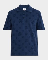 Men's Organic Cotton Monogram Jacquard Polo Shirt