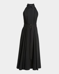 Dorothy Belted Ladder Stitch Poplin Midi Dress