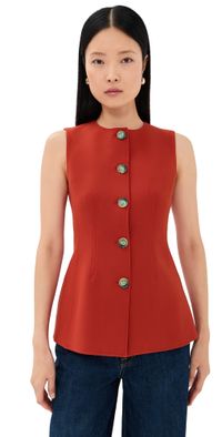 Veronica Beard Jessup Vest Carnelian Red 0