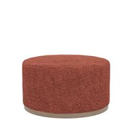 Potiron Paris - Grand pouf rond ottoman en bouclette - Taille Unique - Rose