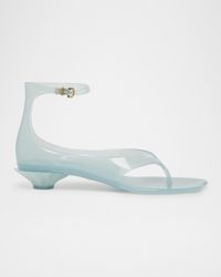 Jelly Thong Ankle-Strap Sandals
