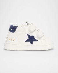 Kid's June Nappa Leather Suede Star Sneakers, Size Baby/Toddler