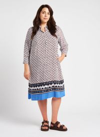 Persona By Marina Rinaldi - Robe chemise midi imprimée - Taille 25 - Blanc