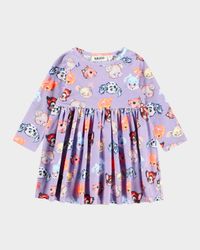 Girl's Charmaine Animal-Print Long-Sleeve Dress, Size 6M-2