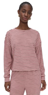 Bailey Rose Striped Long Sleeve Tee Strawberry M