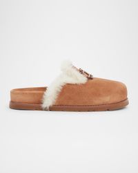 Mila Suede Faux Shearling Slippers