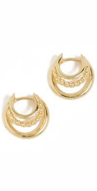 SHASHI Charlee Triple Earrings Gold One Size