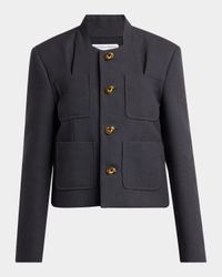 Knot-Button Light Structured Cotton Jacket