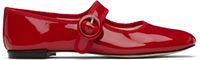 Repetto Red Georgia Square-Toe Mary Janes Ballerina Flats