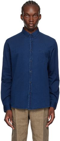 Sunspel Indigo Button-Down Denim Shirt