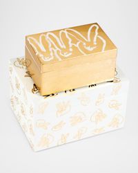 Bunny Stack Gold Leaf & Lacquer Boxes, Set of 2